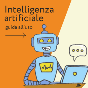 Logo per la promozione pagina sui Chatbot con un disegno ad opera della dott.ssa Alice Riccardi, dipendente della Biblioteca d'Area