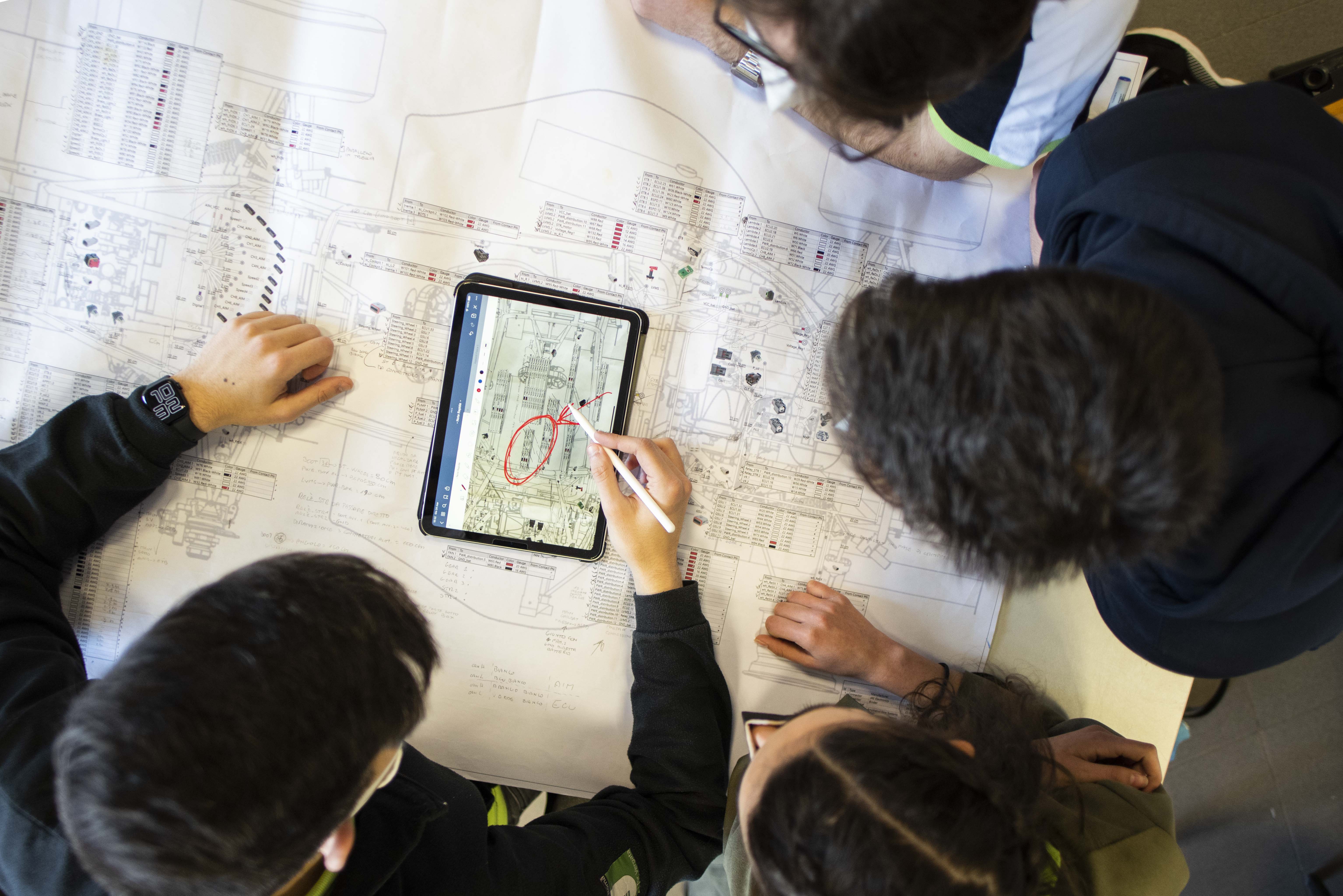 Foto di studenti che lavorano ad un progetto